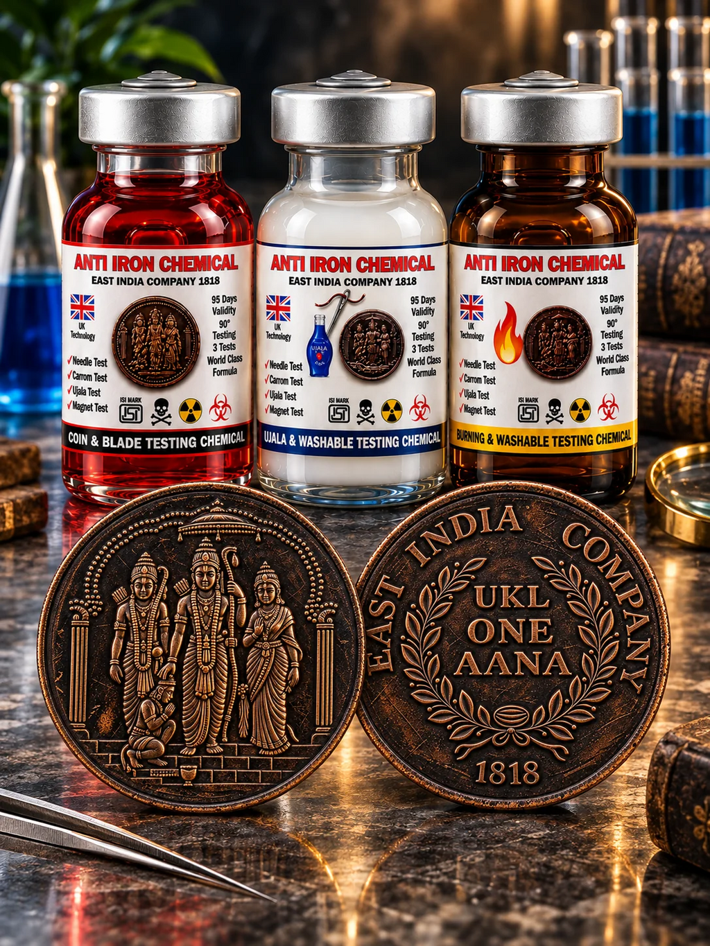 1 Coin + 3 Bottles Chemical
